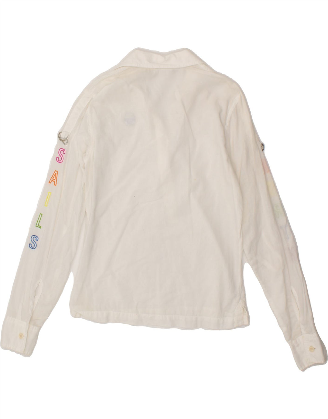 NORTH SAILS Womens Graphic Pullover Shirt UK 12 Medium White Cotton Vintage North Sails and Second-Hand North Sails from Messina Hembry 