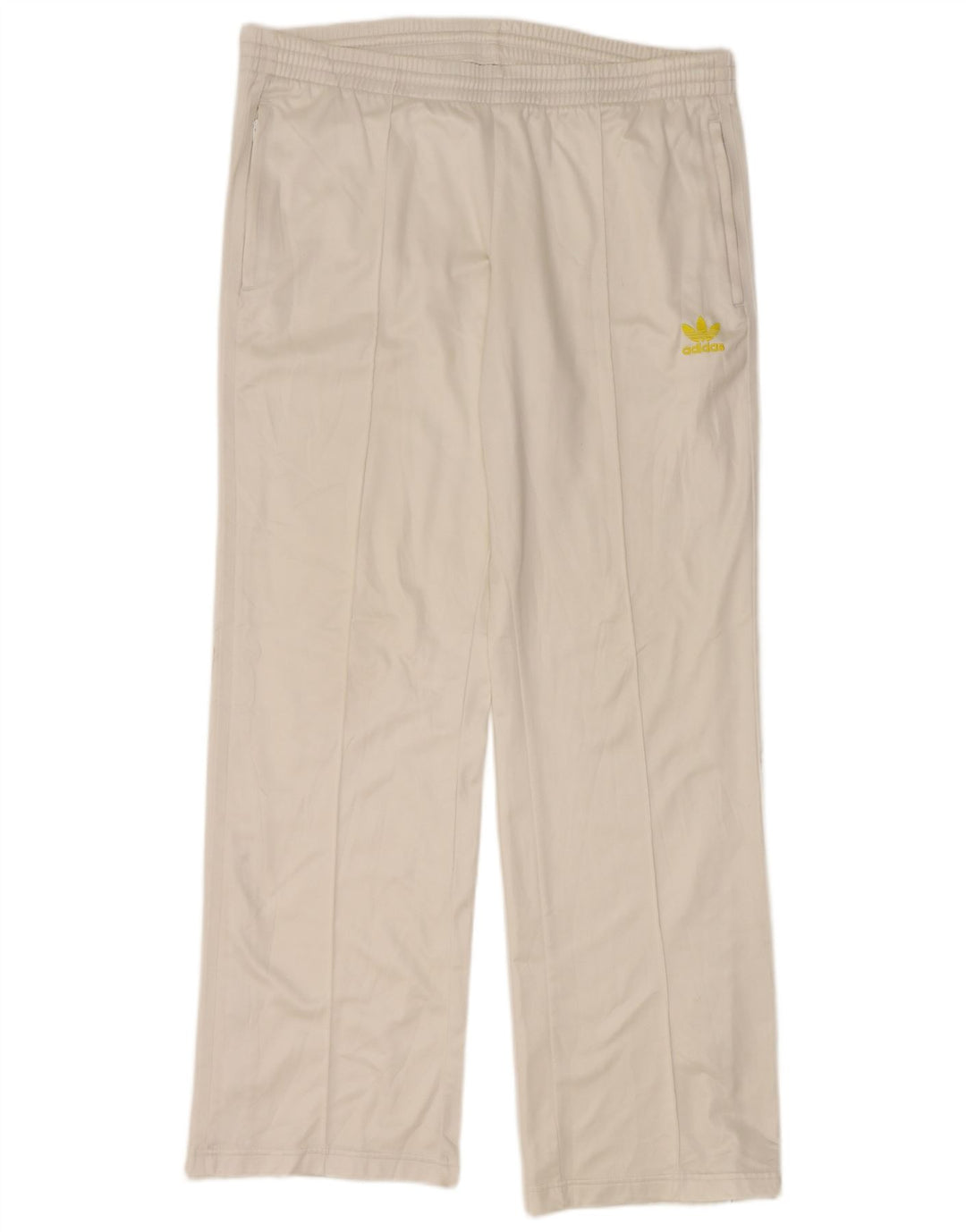 Pantaloni da tuta da uomo ADIDAS poliestere bianco medio