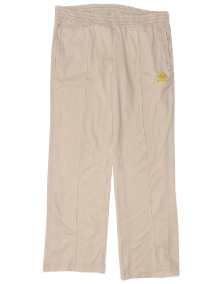 Pantaloni da tuta da uomo ADIDAS poliestere bianco medio