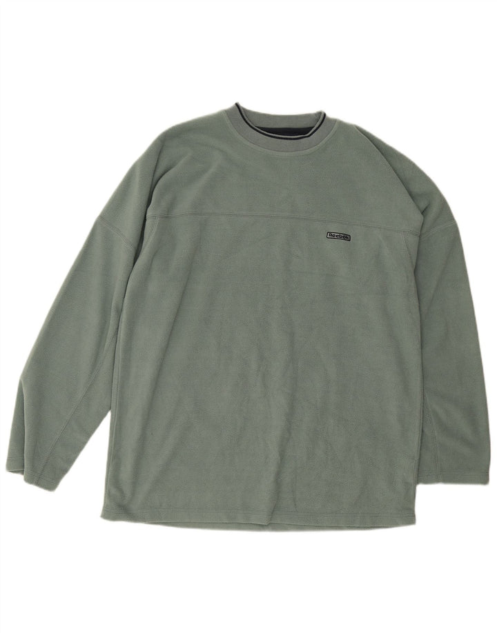Maglione in pile da uomo Reebok UK 40 poliestere verde medio