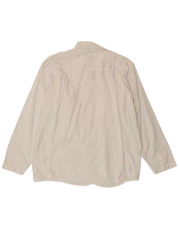 Camicia Militare Uomo Benetton Cotone Bianco Medio