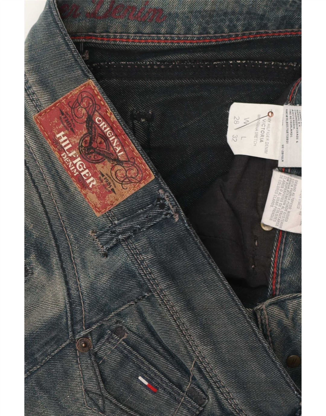Jeans slim da donna Tommy Hilfiger W28 L32 cotone blu