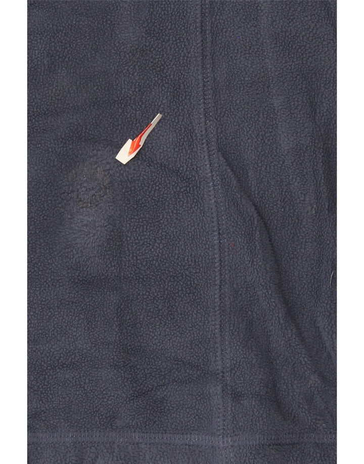 Maglione in pile da donna Columbia con zip e collo UK 10 piccolo poliestere blu navy