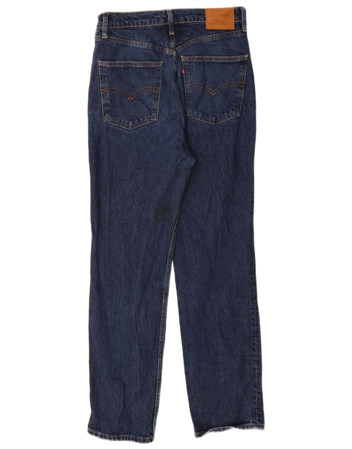 Jeans dritti slim a vita alta da donna Levi's W28 L29 cotone blu