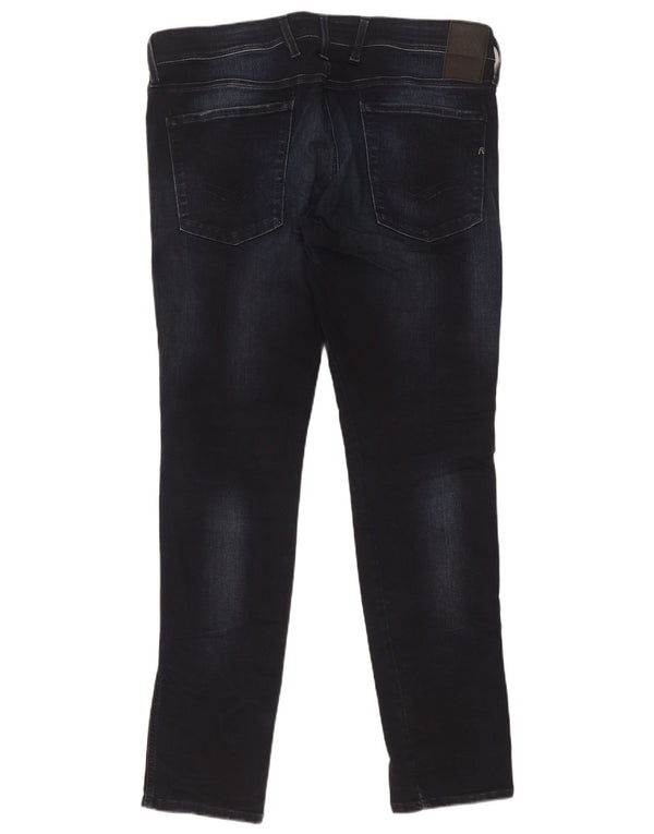 Replay Jeans Anbass Slim da Uomo W36 L32 Cotone Blu Navy