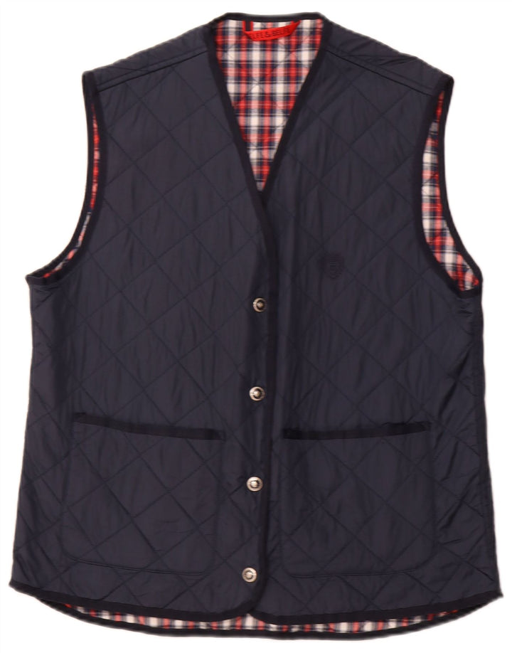 Gilet trapuntato da uomo BELFE & BELFE IT 46 piccolo in nylon blu navy