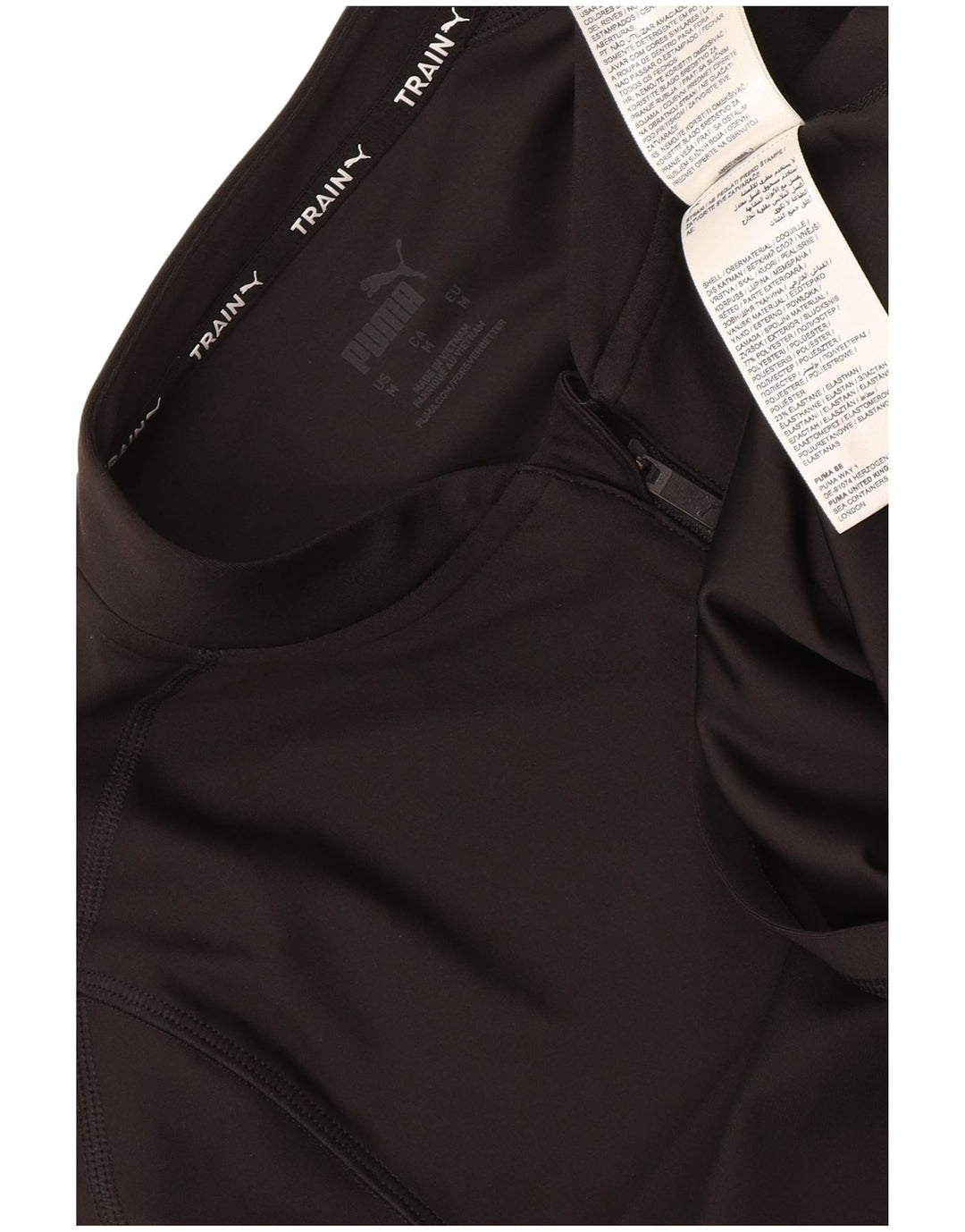 Top da tuta pullover con zip e collo corto da donna Puma UK 12 Medium Nero