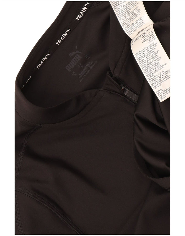 Top da tuta pullover con zip e collo corto da donna Puma UK 12 Medium Nero