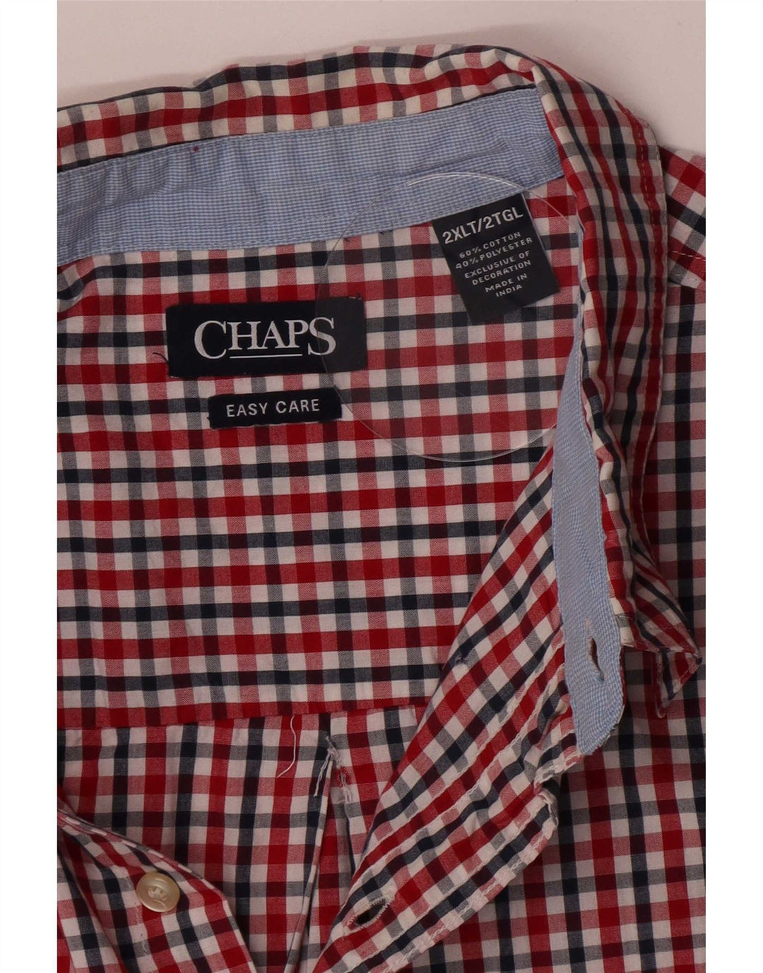 Camicia a maniche corte alta da uomo Chaps 2XL in cotone a quadretti rosso