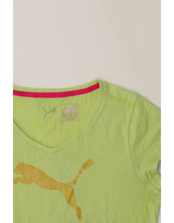 PUMA Womens Graphic T-Shirt Top UK 12 Medium  Green Vintage Puma and Second-Hand Puma from Messina Hembry 