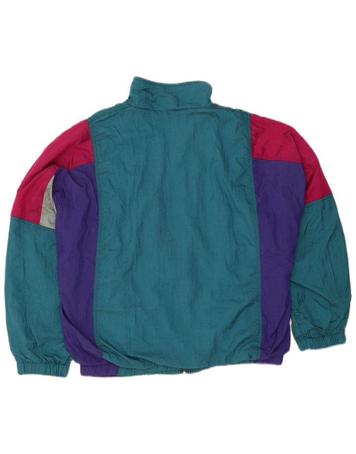 Tuta intera vintage da uomo vestibilità ampia IT 48/50 color block blu medio