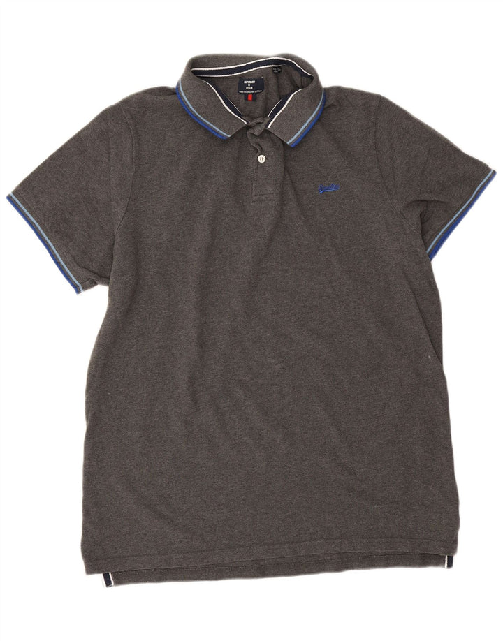 Polo da uomo Superdry 2XL in cotone grigio