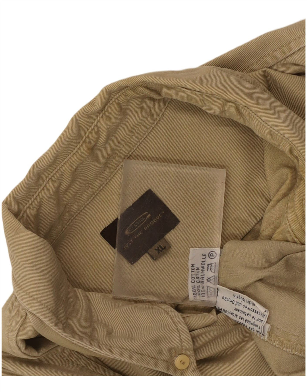 Camicia da uomo G-Star XL Cotone gessato beige