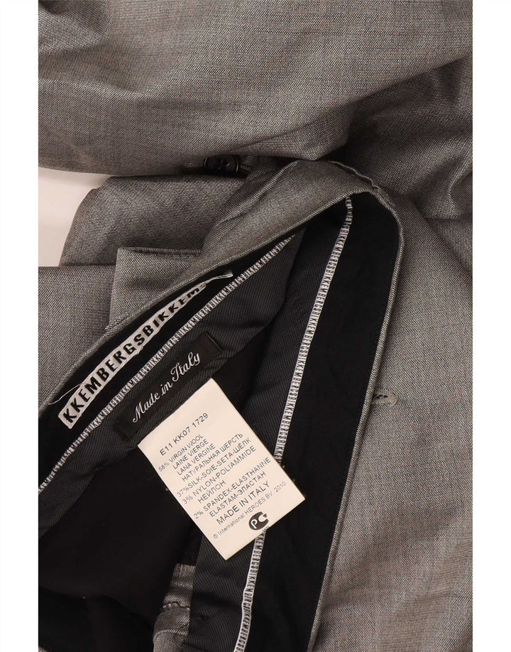 Bikkembergs Abito da Uomo 1 Bottone 2 Pezzi IT 46 Small W34 L36 Lana Grigia