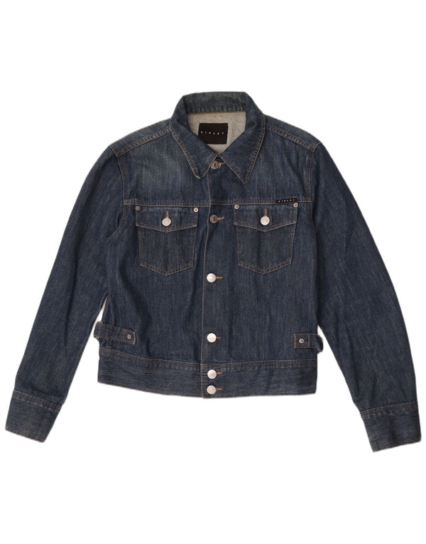 Sisley Mens Denim Jacket UK 38 Medium Blue Cotton