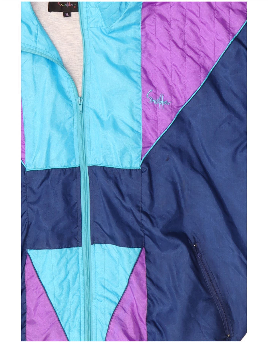 Giacca da tuta da uomo VINTAGE XL in nylon color block blu