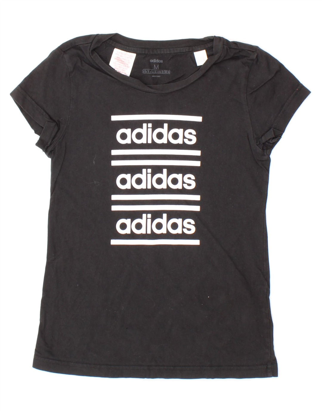 ADIDAS Boys Graphic T-Shirt Top 11-12 Years Medium  Black Cotton Vintage Adidas and Second-Hand Adidas from Messina Hembry 