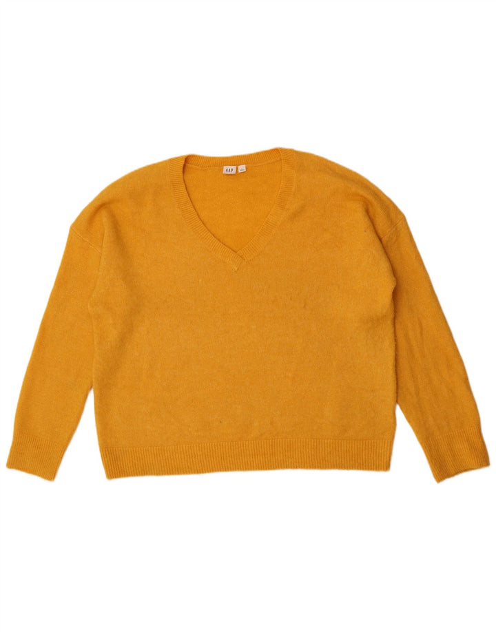 Gap Donna Maglione Oversize con Scollo a V UK 16 Grande Acrilico Giallo