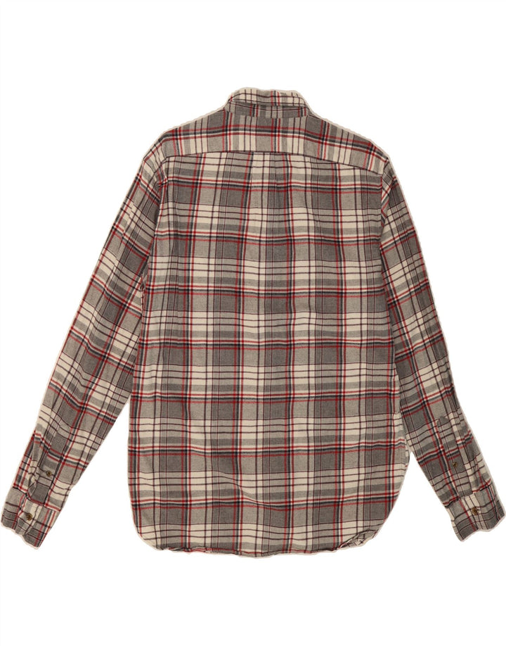 J. CREW Mens Slim Flannel Shirt Large Grey Check Cotton Vintage J. Crew and Second-Hand J. Crew from Messina Hembry 