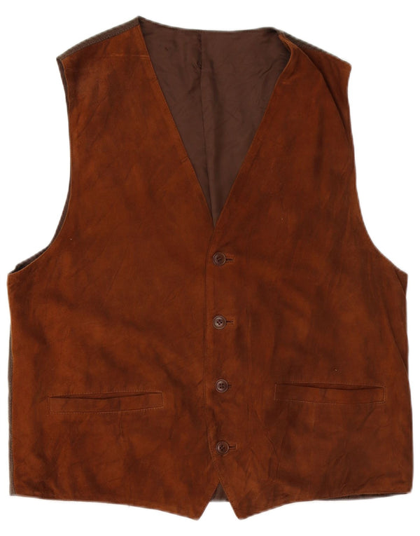 Gilet Uomo Scamosciato Mabrun IT 56 XL Pelle Marrone
