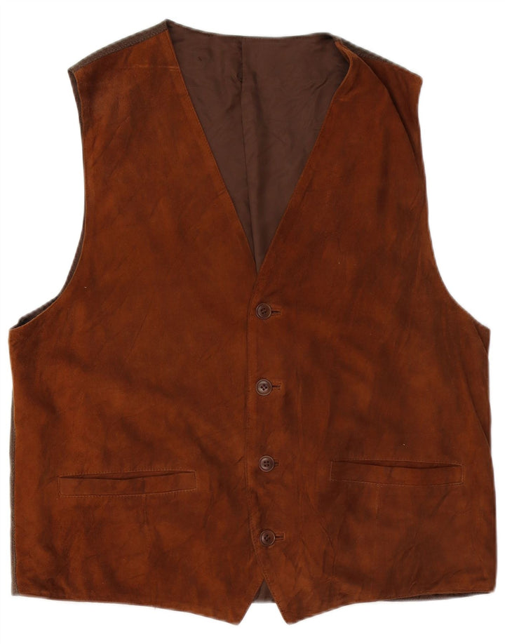 Gilet Uomo Scamosciato Mabrun IT 56 XL Pelle Marrone