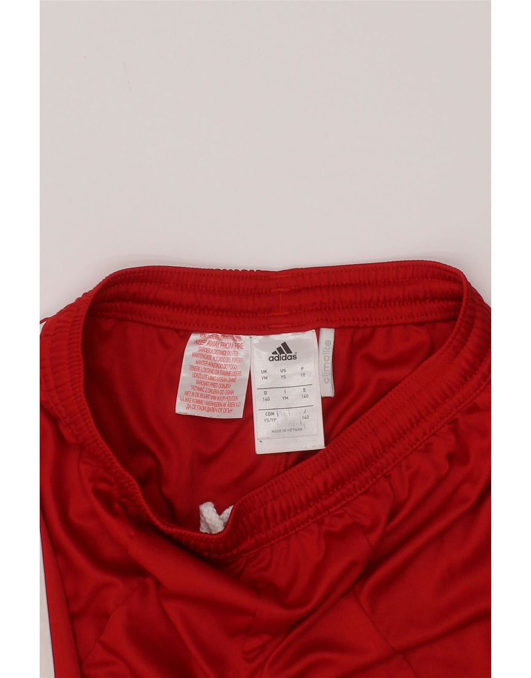 Pantaloncini sportivi Adidas Climalite da ragazzo 9-10 anni, colore rosso medio