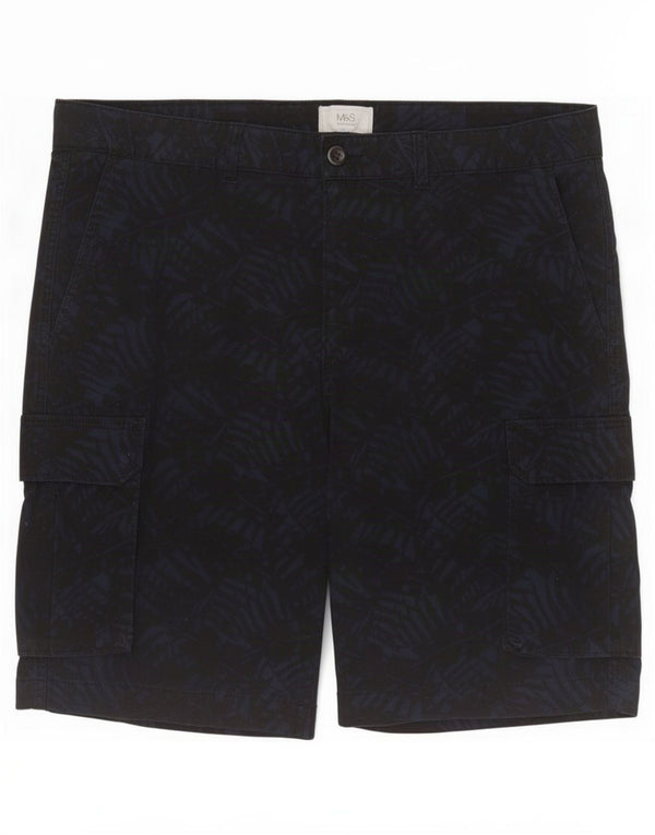 Pantaloncini cargo da uomo Marks & Spencer W38 XL cotone floreale blu navy