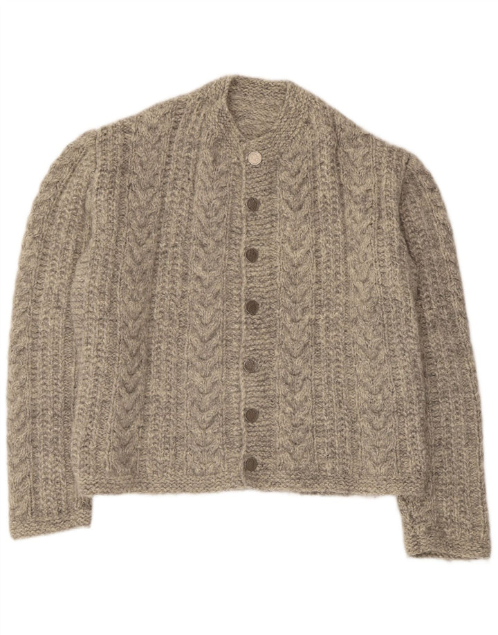 Maglione cardigan da uomo vintage grande grigio