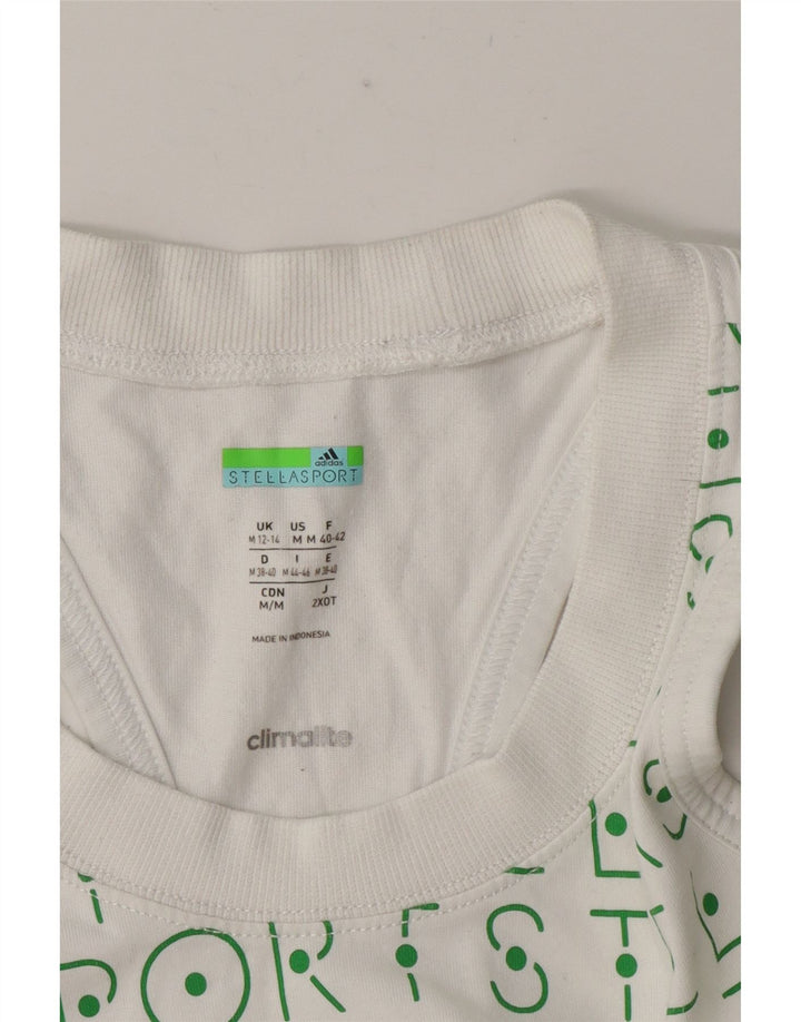 Canotta Adidas Stella Graphic da donna UK 12/14 Medio Bianco