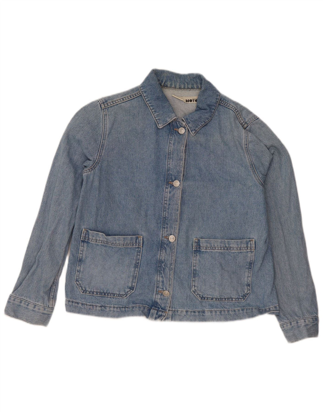 Topshop Womens Denim Jacket UK 8 Small Blue Cotton