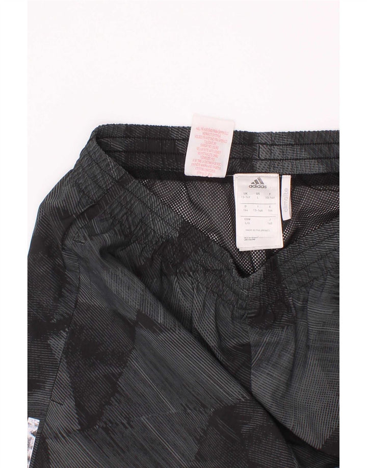 Pantaloncini sportivi Adidas Climalite da ragazzo 13-14 anni in poliestere geometrico grigio