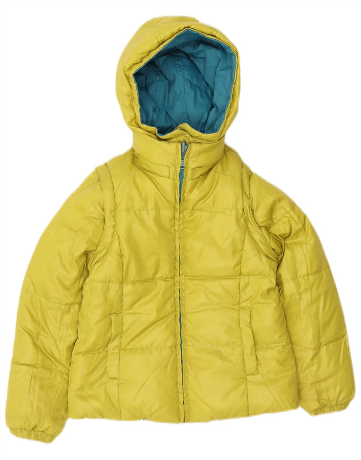 Giubbotto imbottito reversibile per bambina Benetton con cappuccio 7-8 anni Blu medio