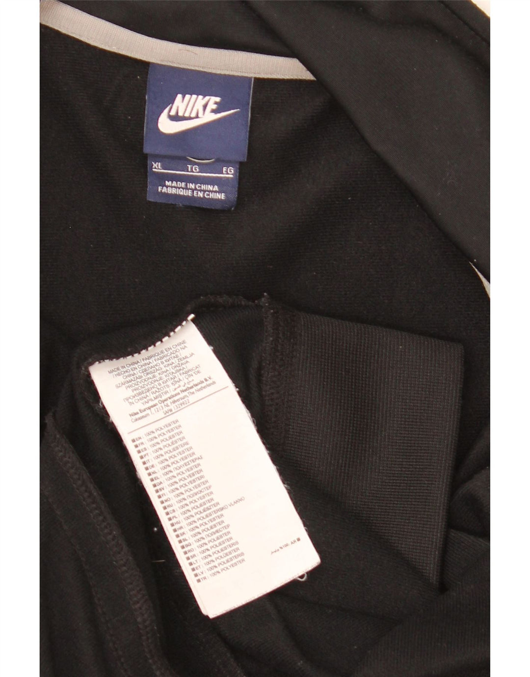 Giacca da tuta da uomo Nike XL in poliestere color block nero