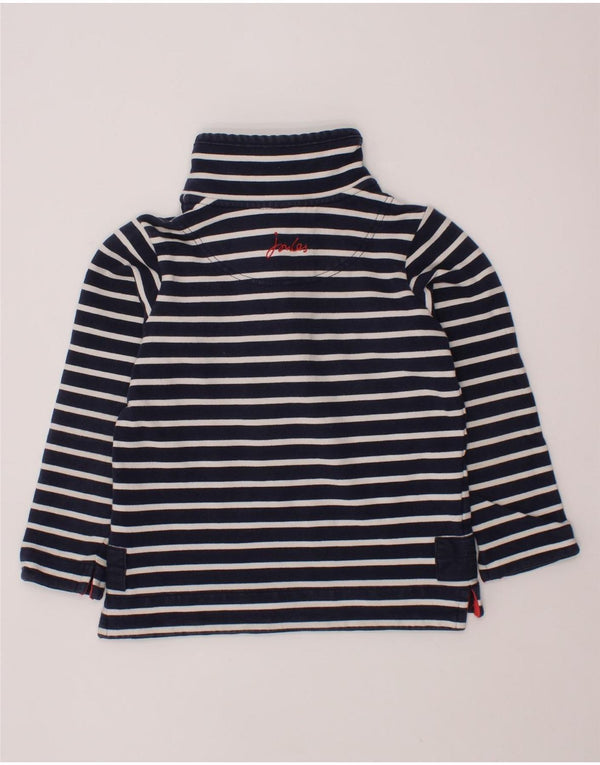 JOULES Felpa con Collo e Bottoni per Bambina 3-4 Anni a Righe Blu Navy