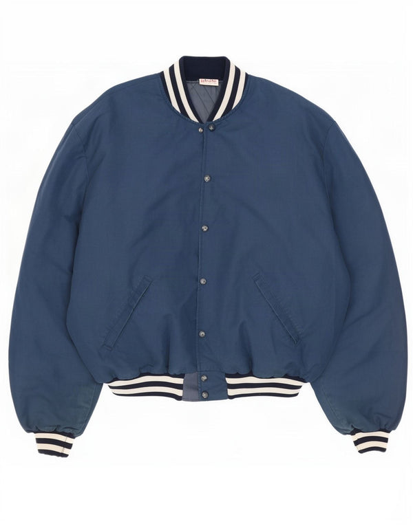 Giacca college grafica da uomo vintage UK 44 2XL Blu