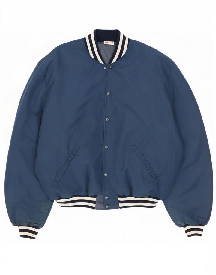 Giacca college grafica da uomo vintage UK 44 2XL Blu