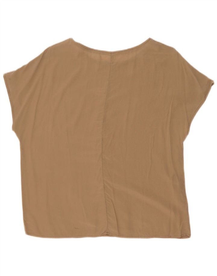 Camicetta vintage da donna Top UK 16 grande marrone