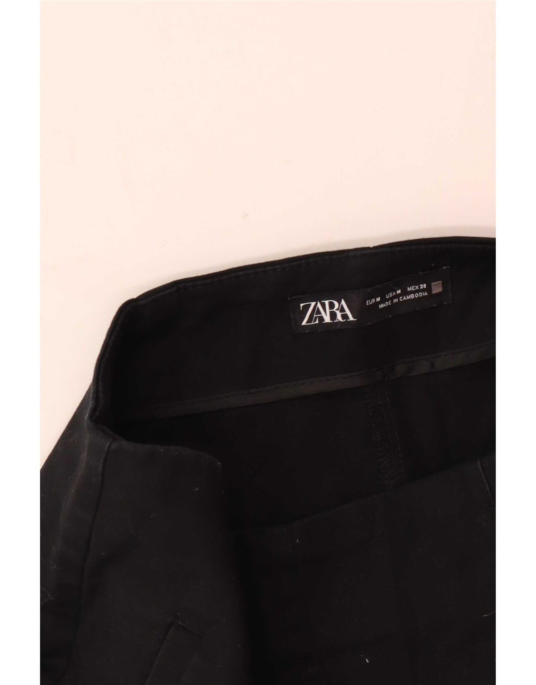 Pantaloni caldi a vita alta da donna Zara medi W28 neri