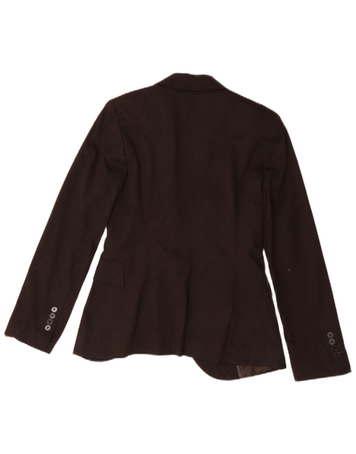 Giacca blazer a 1 bottone da donna Zara UK 10 piccola in cotone marrone