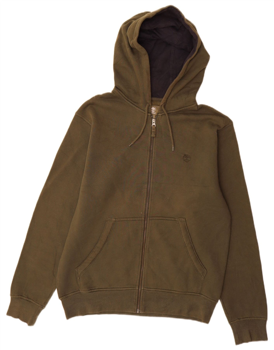 Timberland Maglione con cappuccio e zip vestibilità regolare da uomo in cotone kaki medio