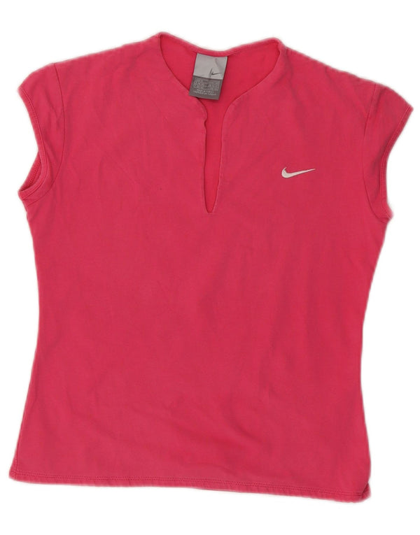T-shirt corta da donna Nike UK 10/12 cotone rosa medio