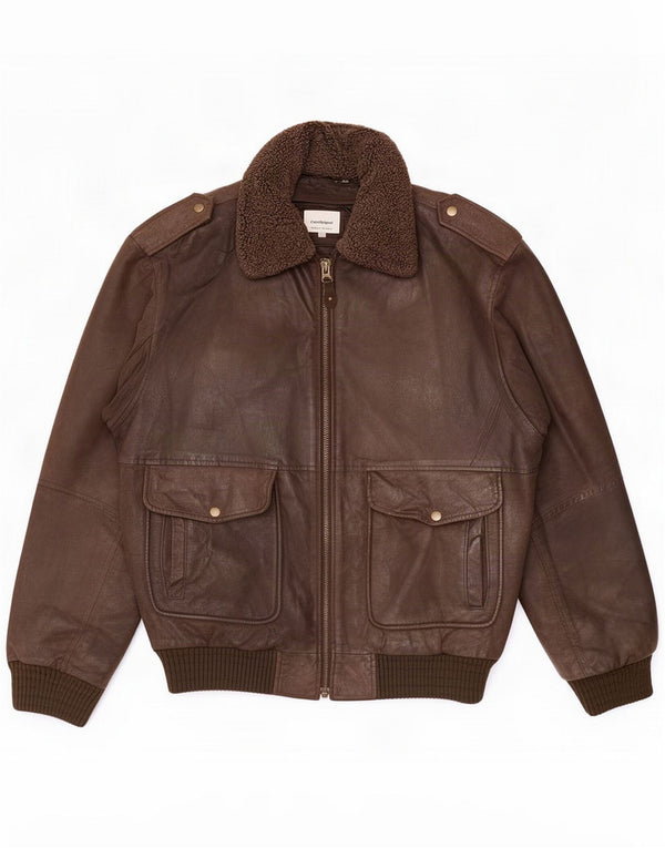Conbipel Giacca in pelle militare da uomo IT 54 XL Marrone