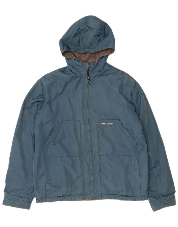 Giacca reversibile con cappuccio Woolrich per ragazzi 13-14 anni in nylon blu