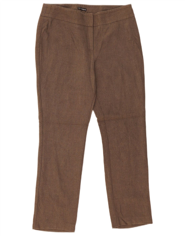 Pantaloni da abito dritti da donna Marks & Spencer UK 12 Medium W32 L28 Marrone