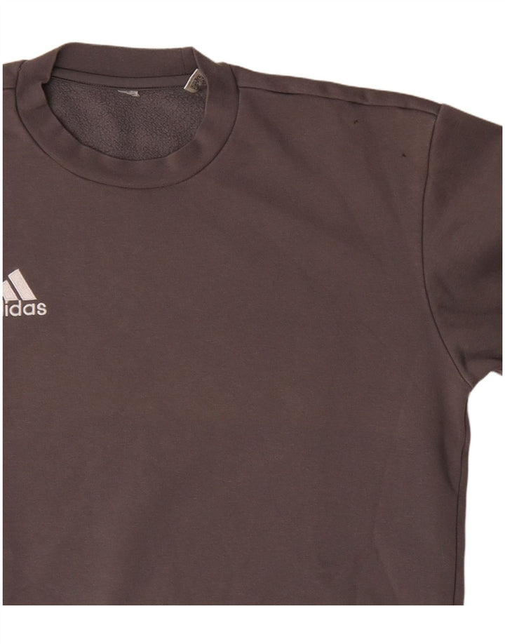 Felpa Adidas Uomo Maglione Cotone Grigio Medio