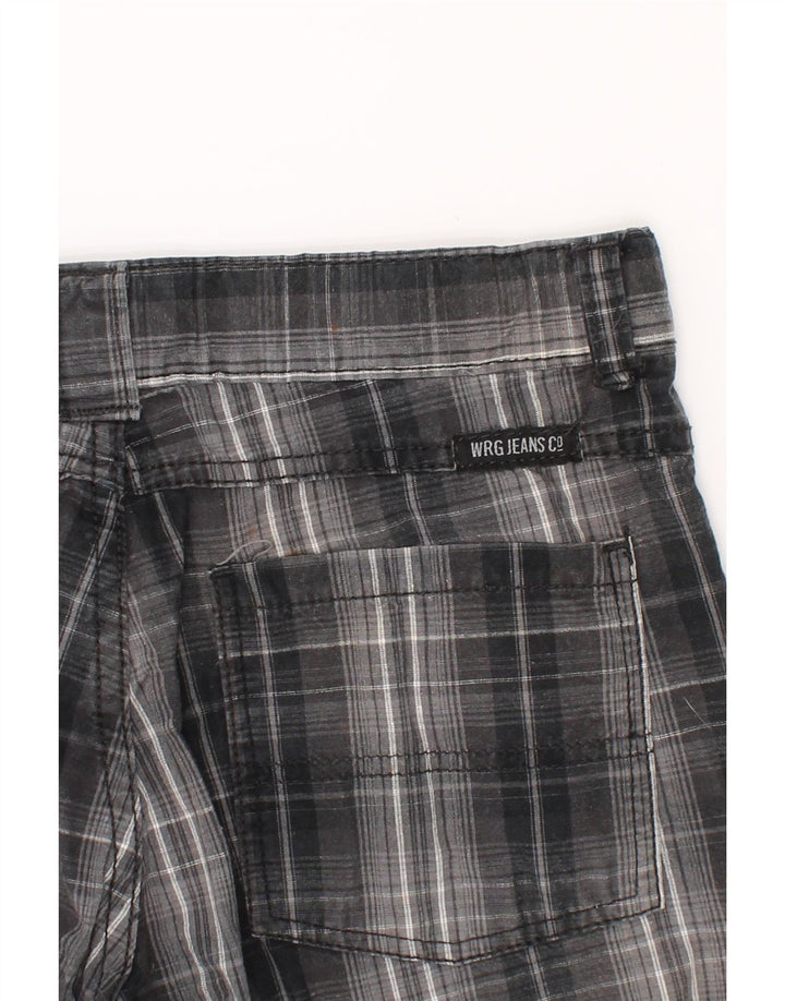 WRANGLER Boys Cargo Shorts 11-12 Years W26  Grey Check Cotton Vintage Wrangler and Second-Hand Wrangler from Messina Hembry 