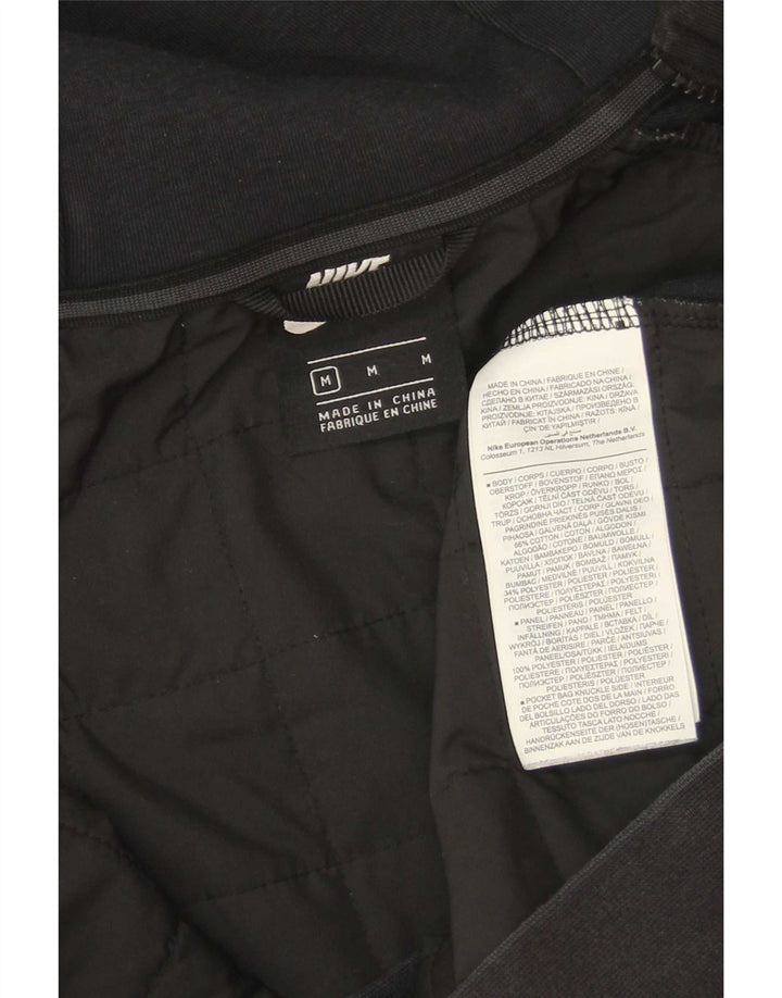 Felpa con cappuccio e zip Nike da uomo in cotone nero medio