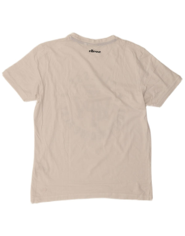 T-shirt grafica da donna Ellesse Top UK 14 cotone bianco medio