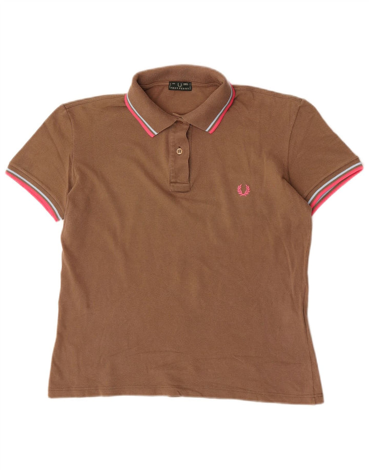 Polo da donna Fred Perry UK 20 2XL cotone marrone