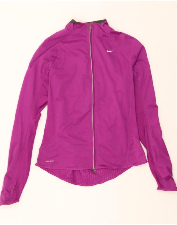 NIKE Womens Dri Fit Tracksuit Top Jacket UK 12 Medium Pink Polyester Vintage Nike and Second-Hand Nike from Messina Hembry 